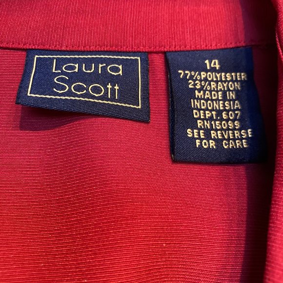 NWOT Vintage Laura Scott Sleeveless Collared Top Blouse Size 14 - Picture 6 of 8